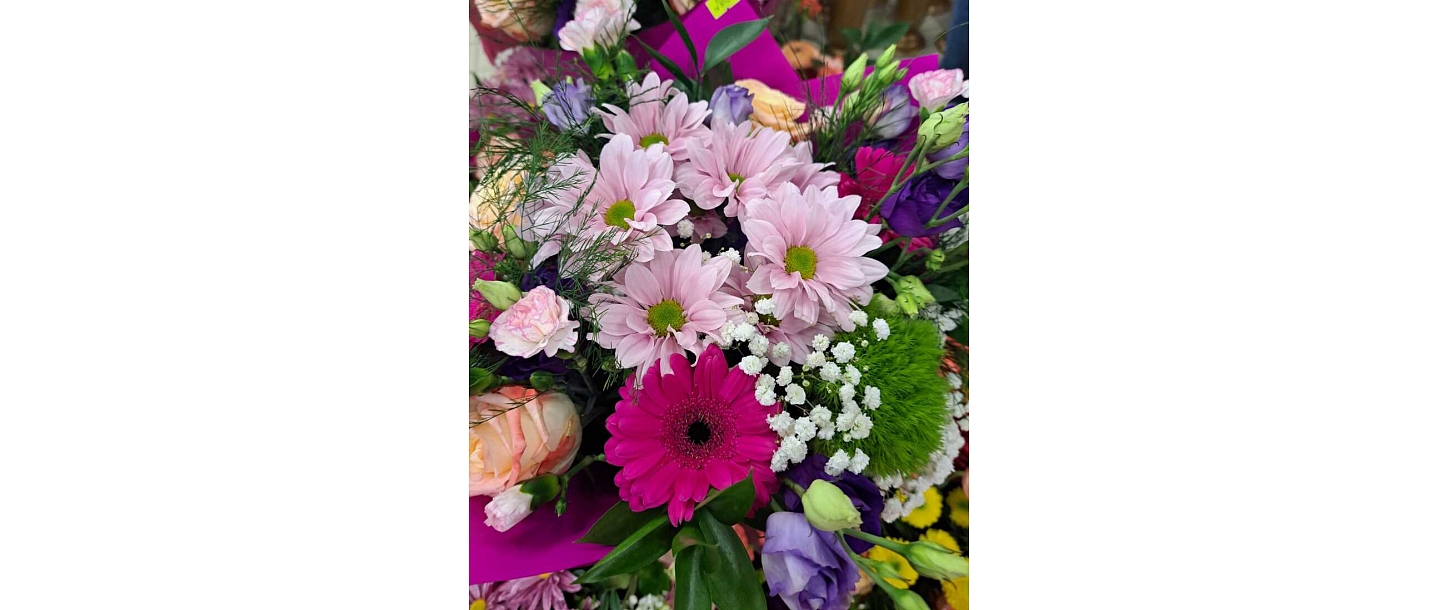 A bright bouquet of flowers for a gift