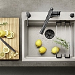 Blanco colored faucets, sinks, waste sorting systems